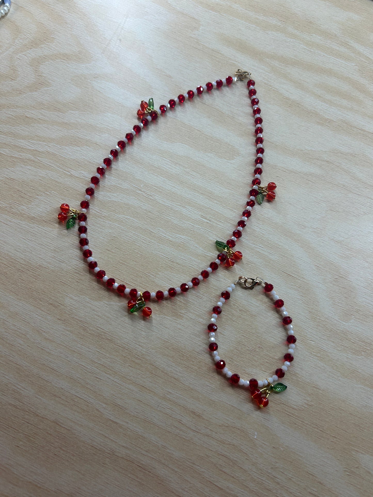Cherry Necklace + Bracelet