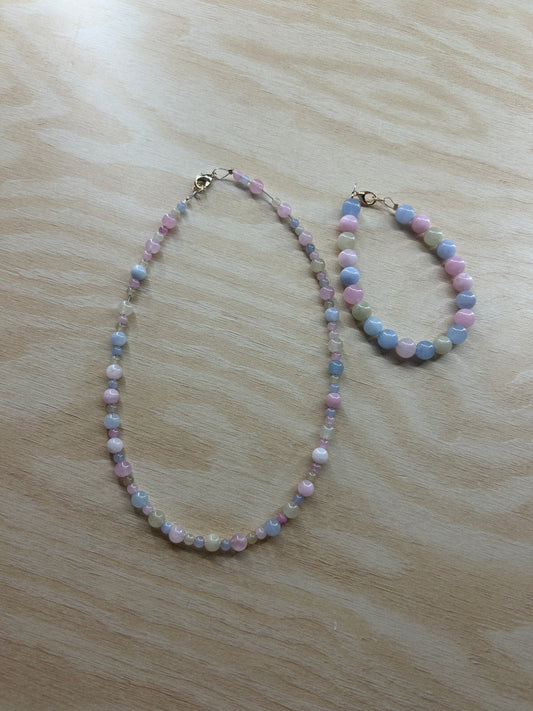Bubblegum Necklace and Bracelet Set