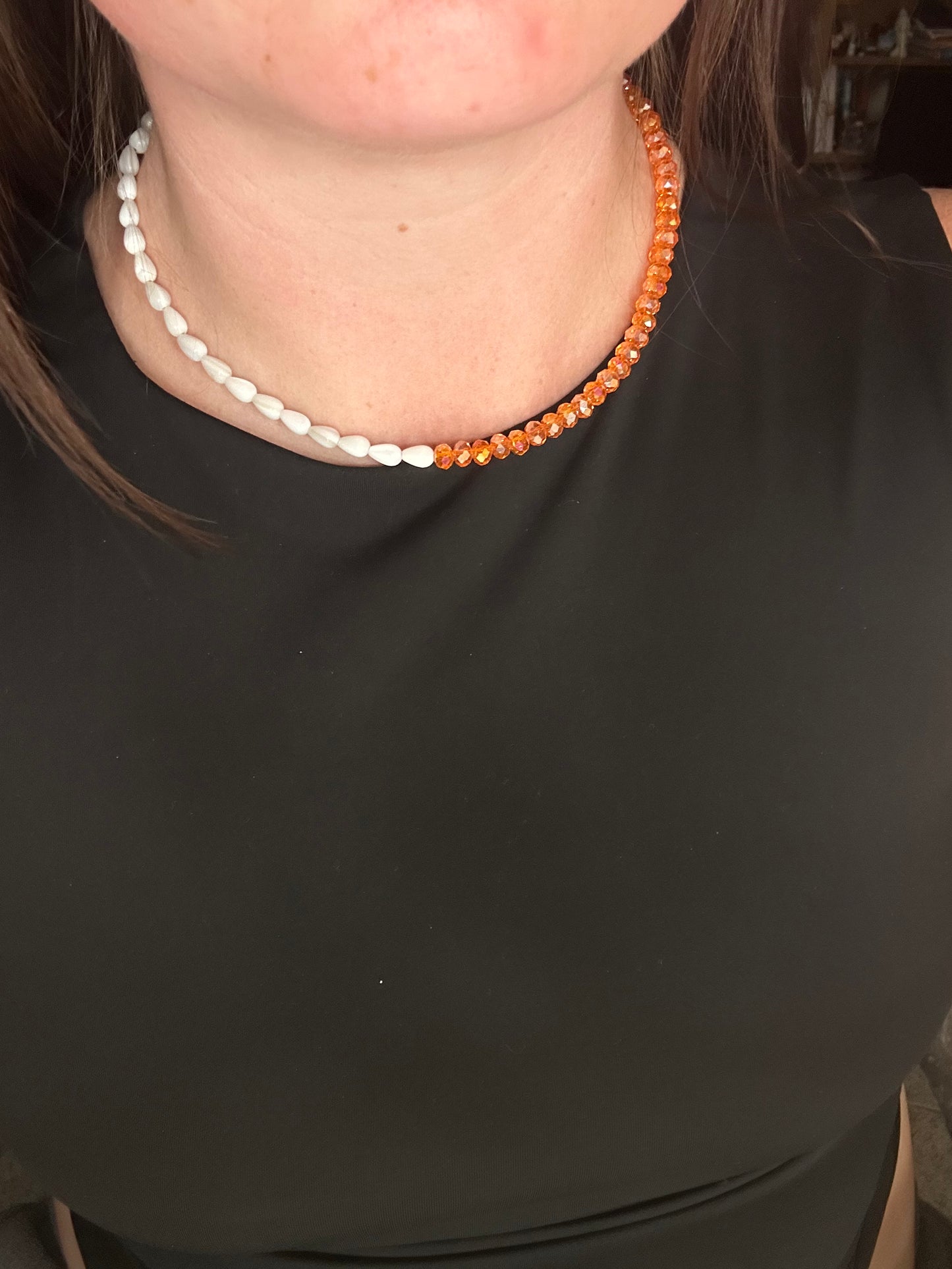 Orange + White Necklace