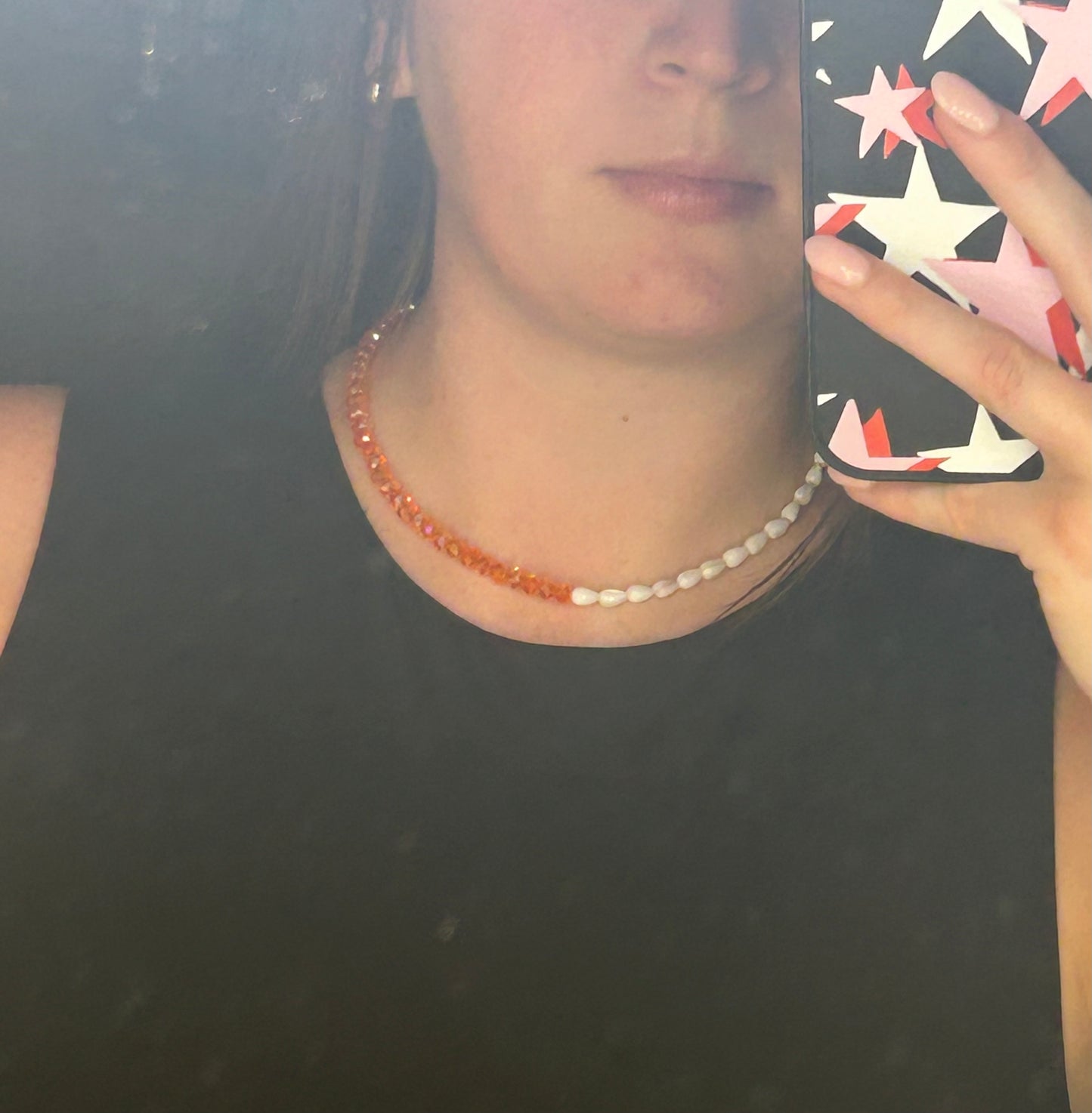 Orange + White Necklace